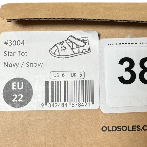Old Soles Star Tot Navy Leather Baby Sandals EU 22 US 6 Infant Toddler Shoes NIB - Picture 15 of 15